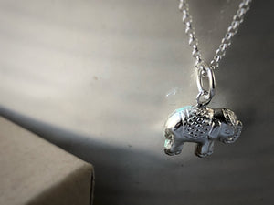 Sterling Silver Elephant Pendant Necklace Tiger Lily London