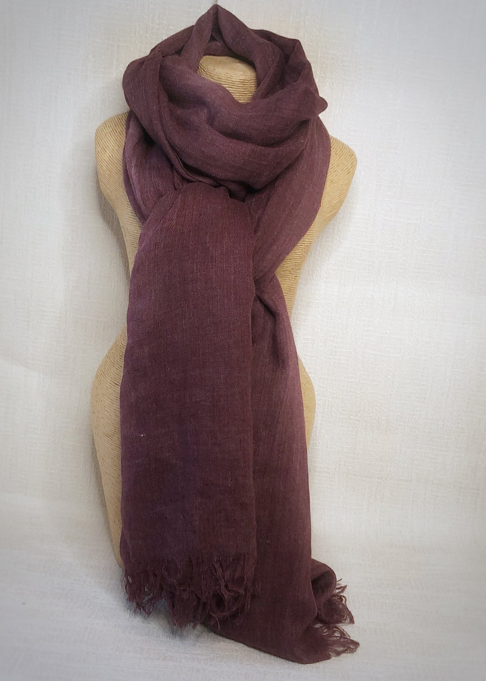 Plum Wool Cotton Scarf