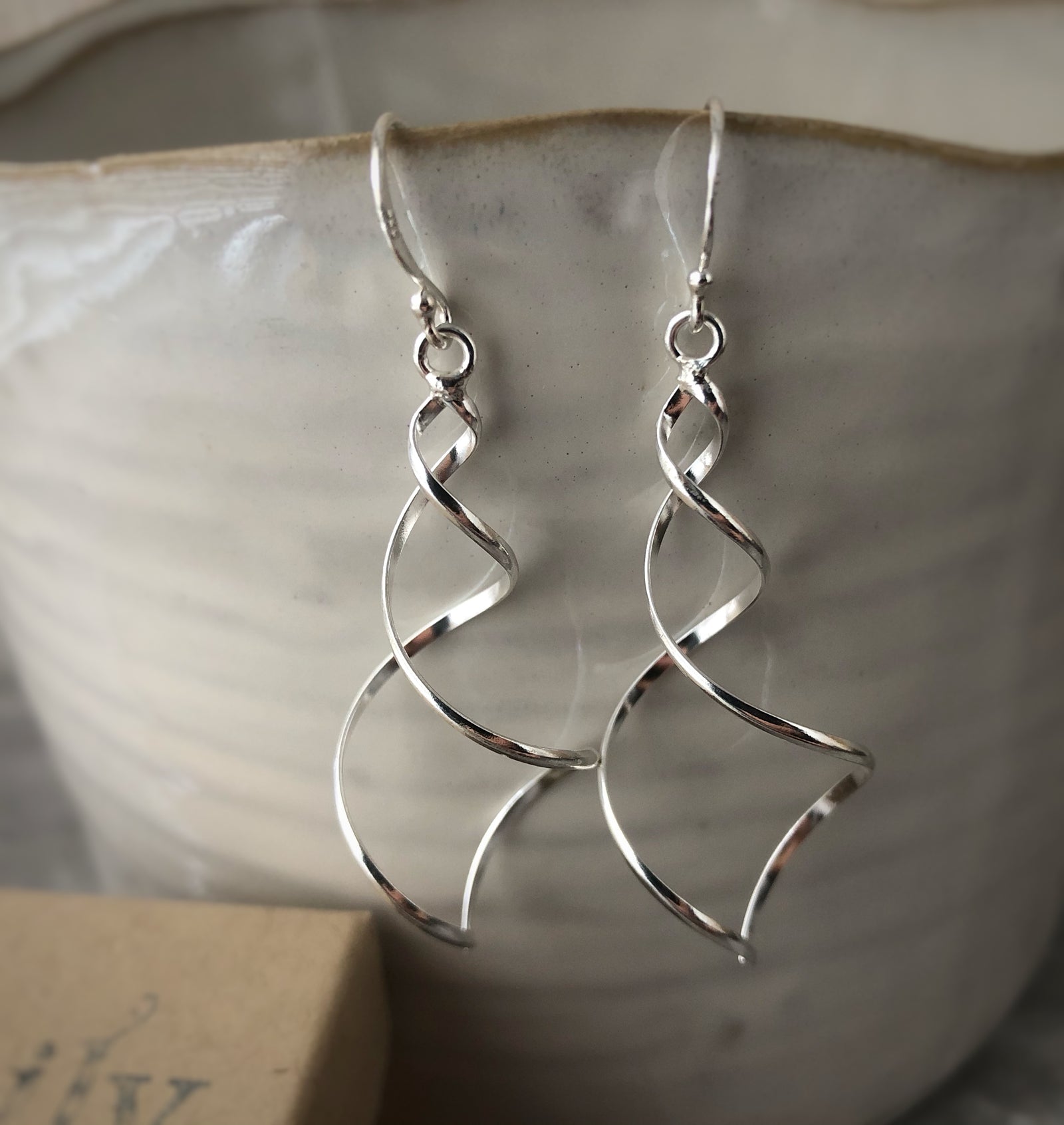 Sterling Silver Elegant Spiral Earrings Tiger Lily London