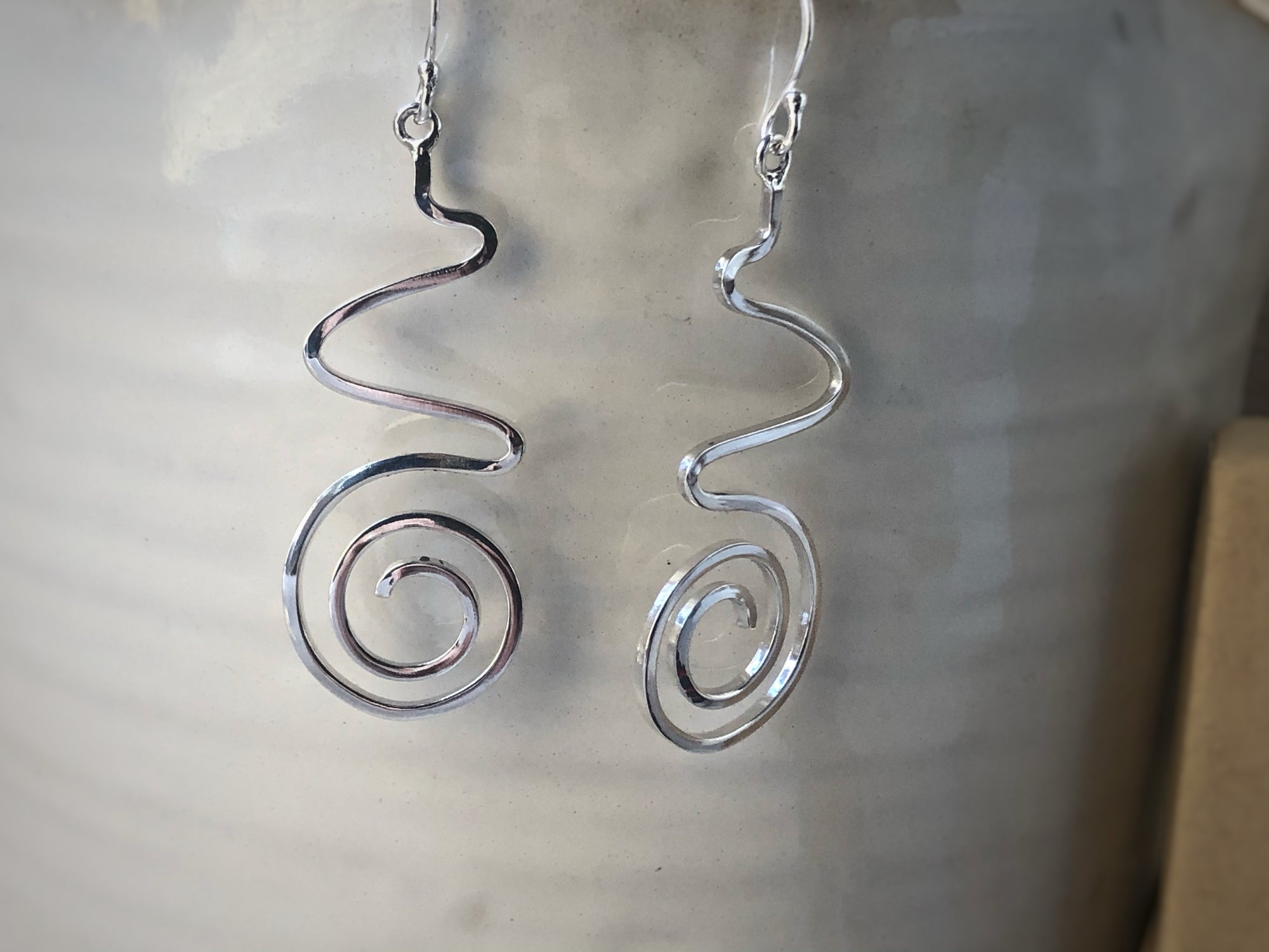 Sterling Silver Aztec Spiral Earrings Tiger Lily London