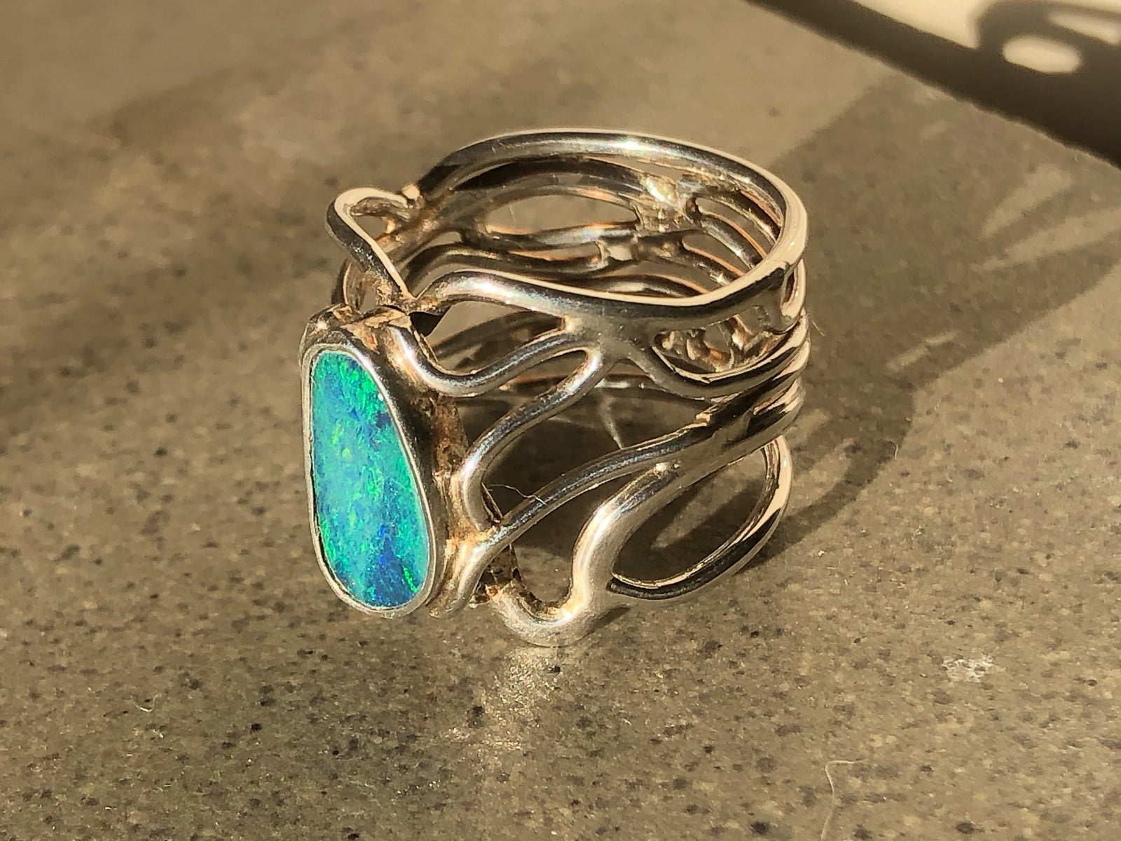 Opal Sterling Silver Ring