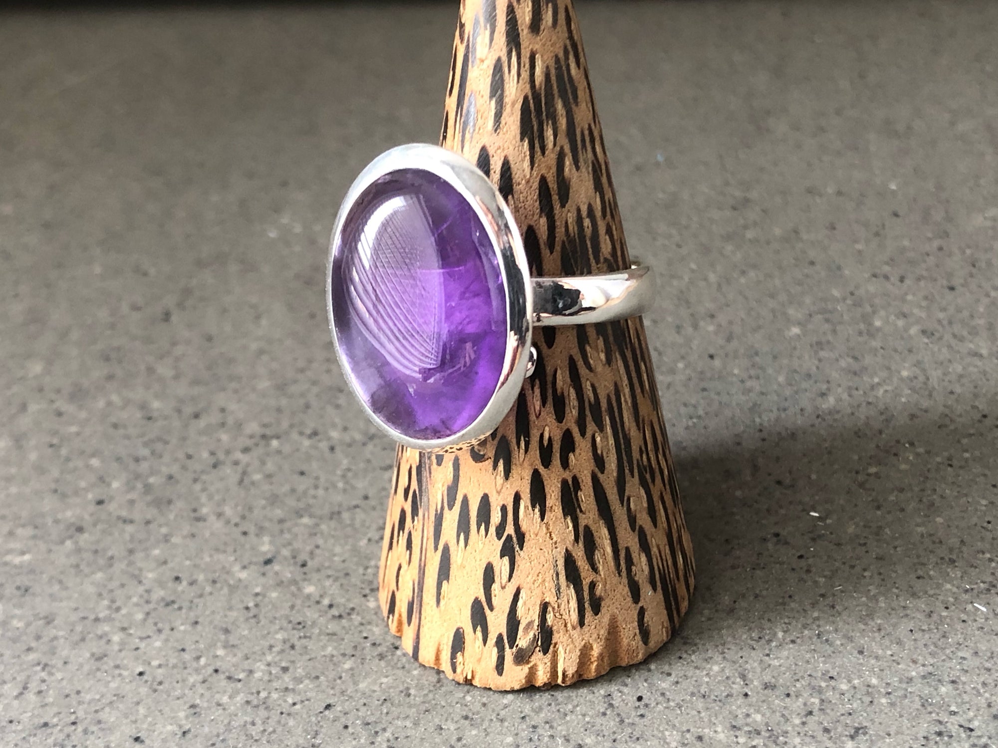 Large Amethyst Silver Ring