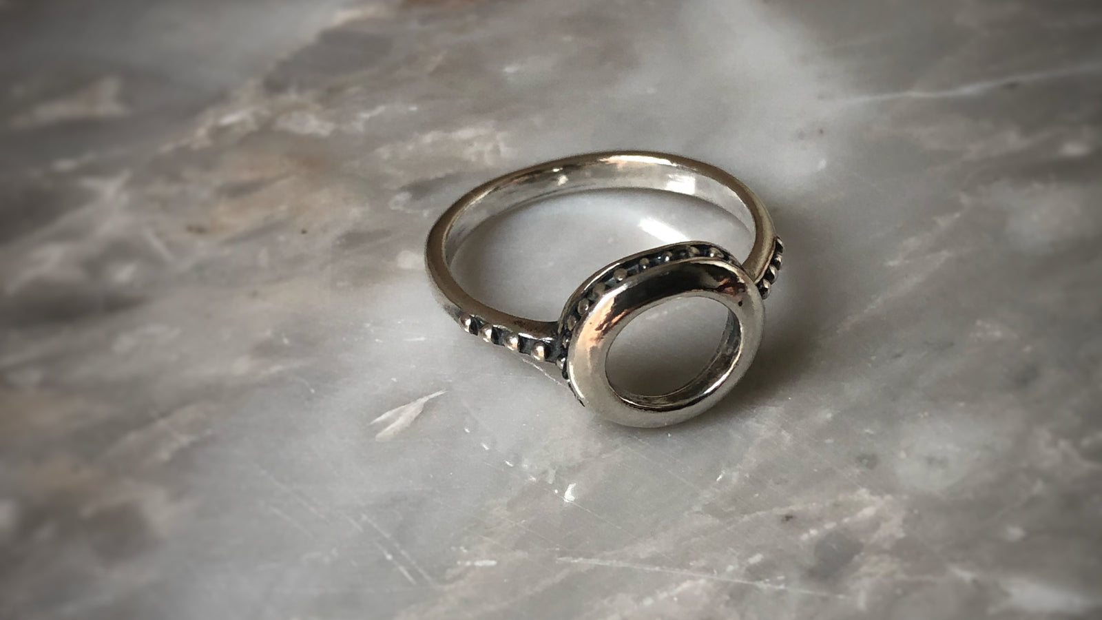 Hammered Sterling Silver Circle ring Tiger Lily London