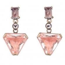 Blush Pink Mix The Rocks Three Crystal Drop Earrings