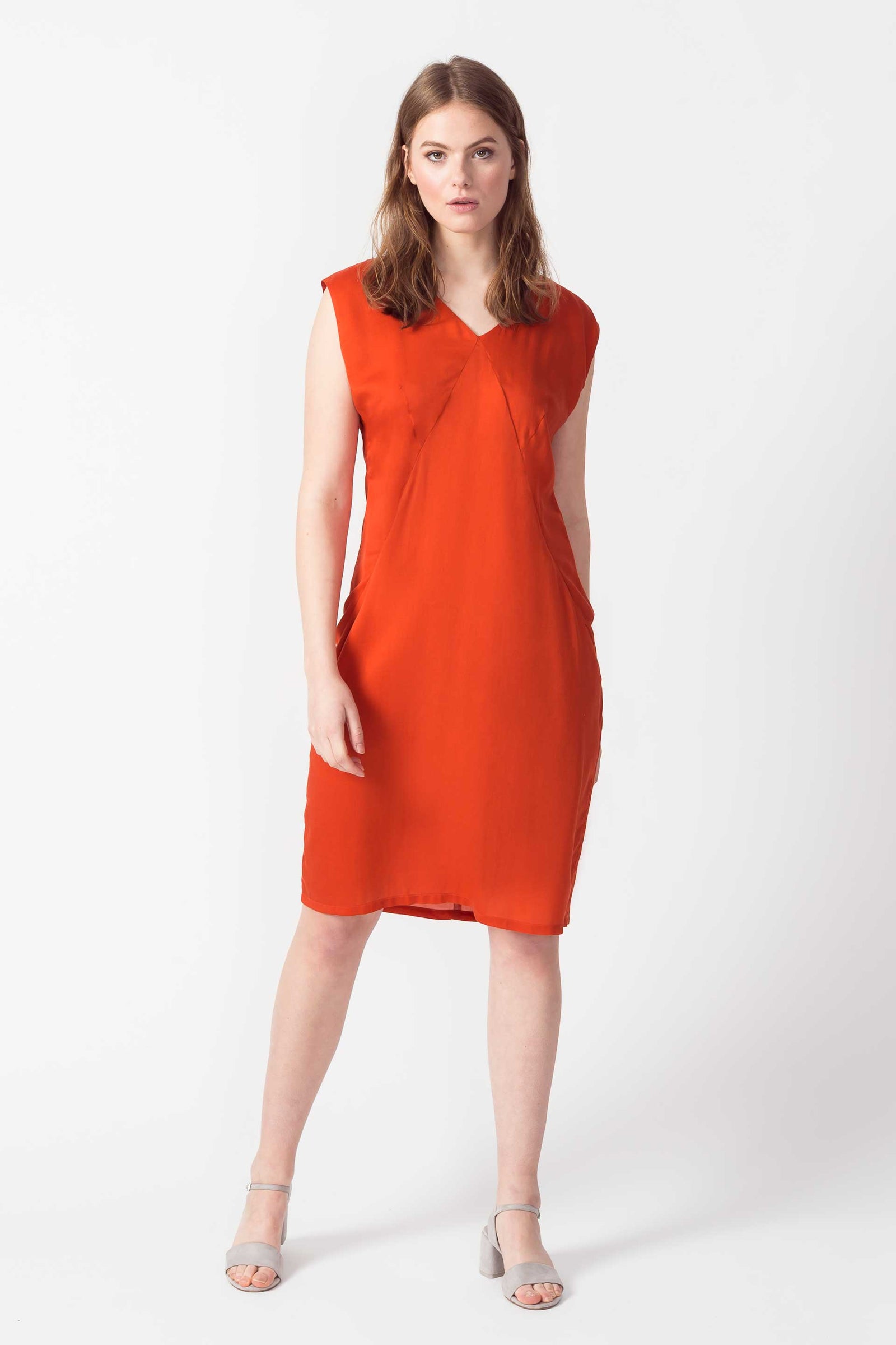 SKFK Zerua Tencel Dress in Burnt Orange WDR00896
