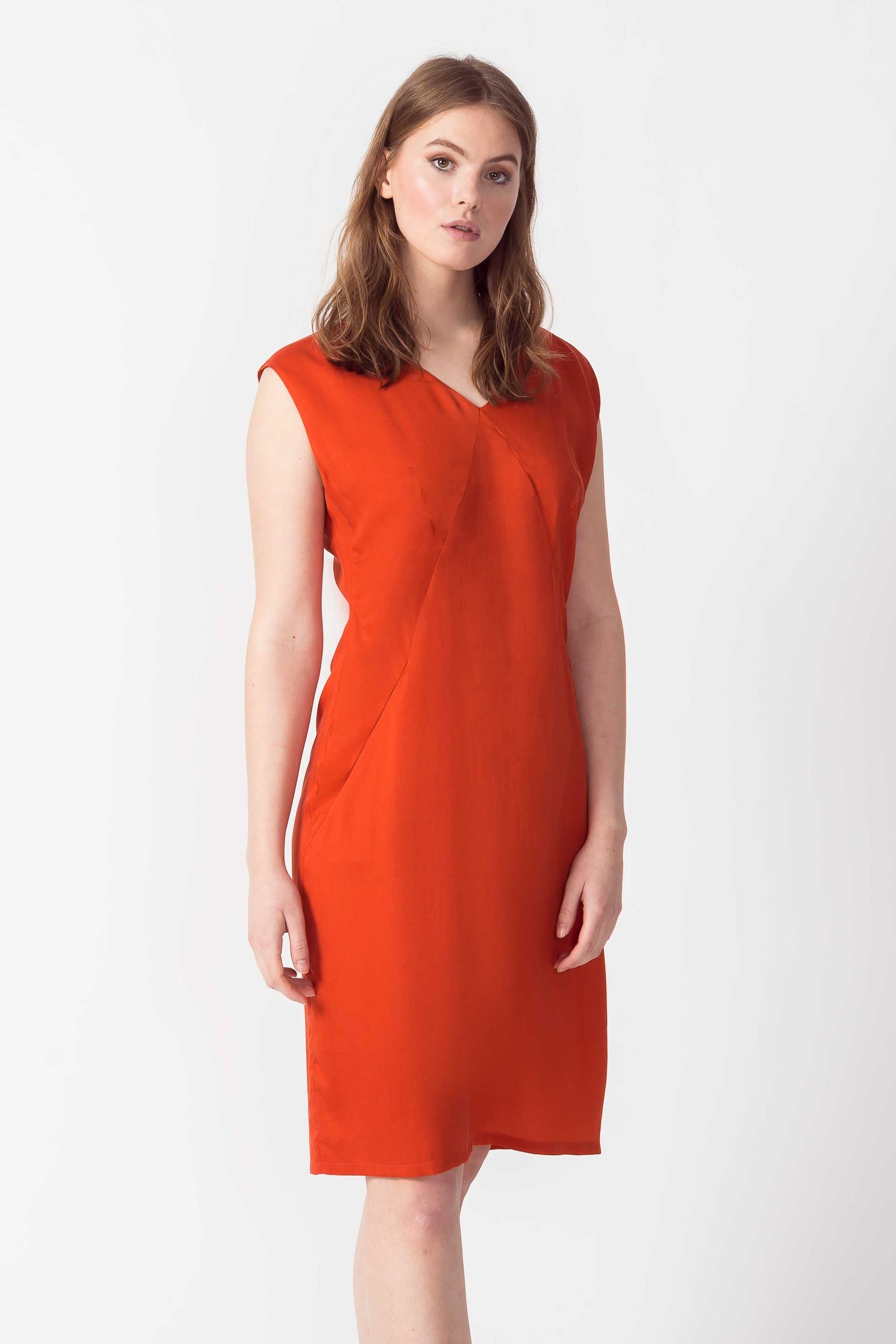 SKFK Zerua Tencel Dress in Burnt Orange WDR00896
