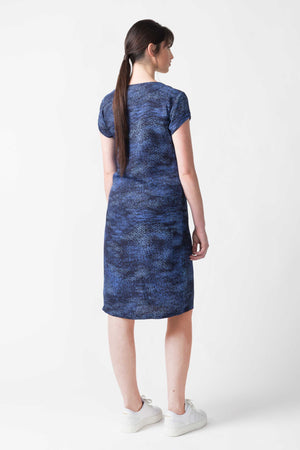 Blue Spray Print Abene Ecovero Dress by SKFK