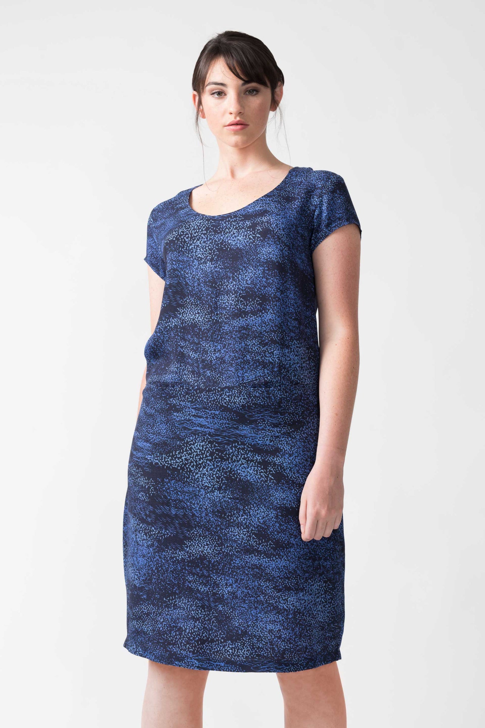 SKFK Abene Ecovero Dress Blue Print