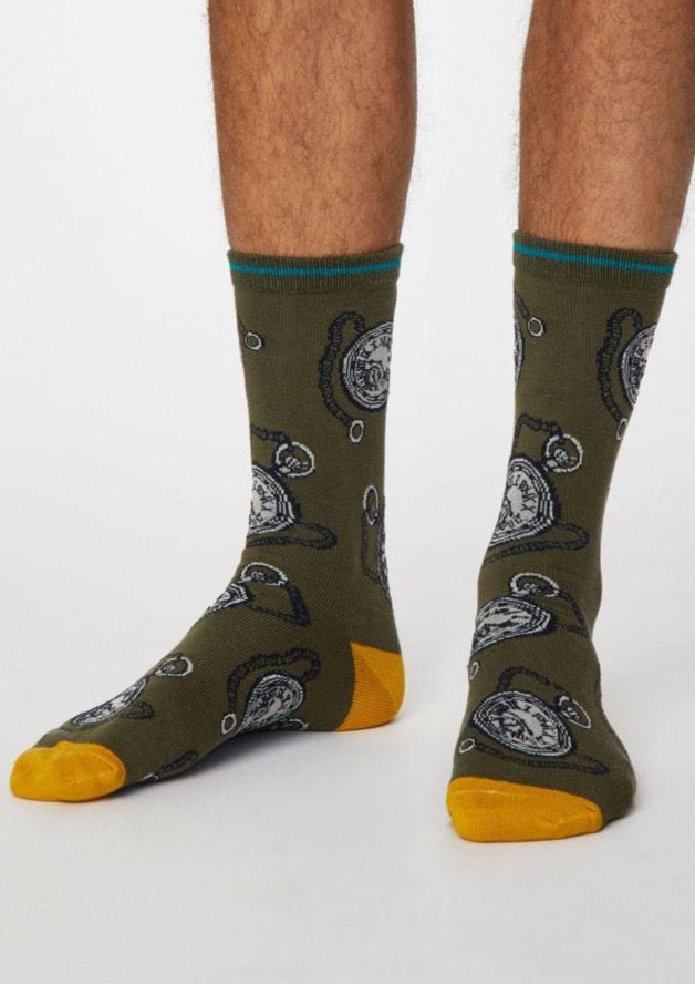Khaki Watch Mens Bamboo Socks