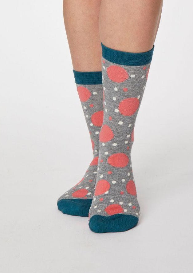 Sustainable and Ethical Mamie Bamboo Socks- Grey Marle by Thought