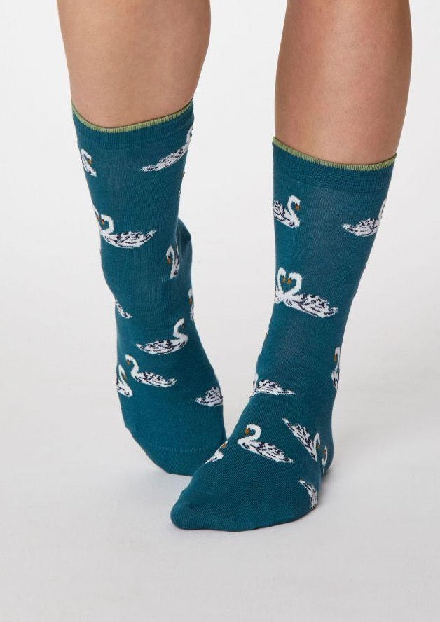 Sustainable and Ethical Cigno Bamboo Socks- Lagoon Blue