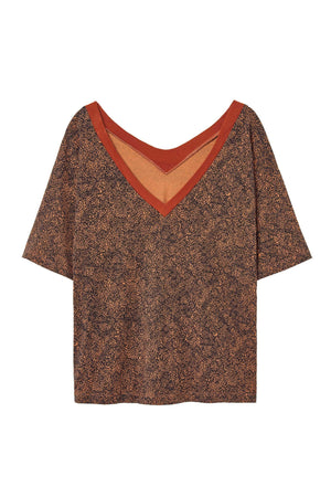 Terracotta Printed Recycled T-Shirt by SKFK