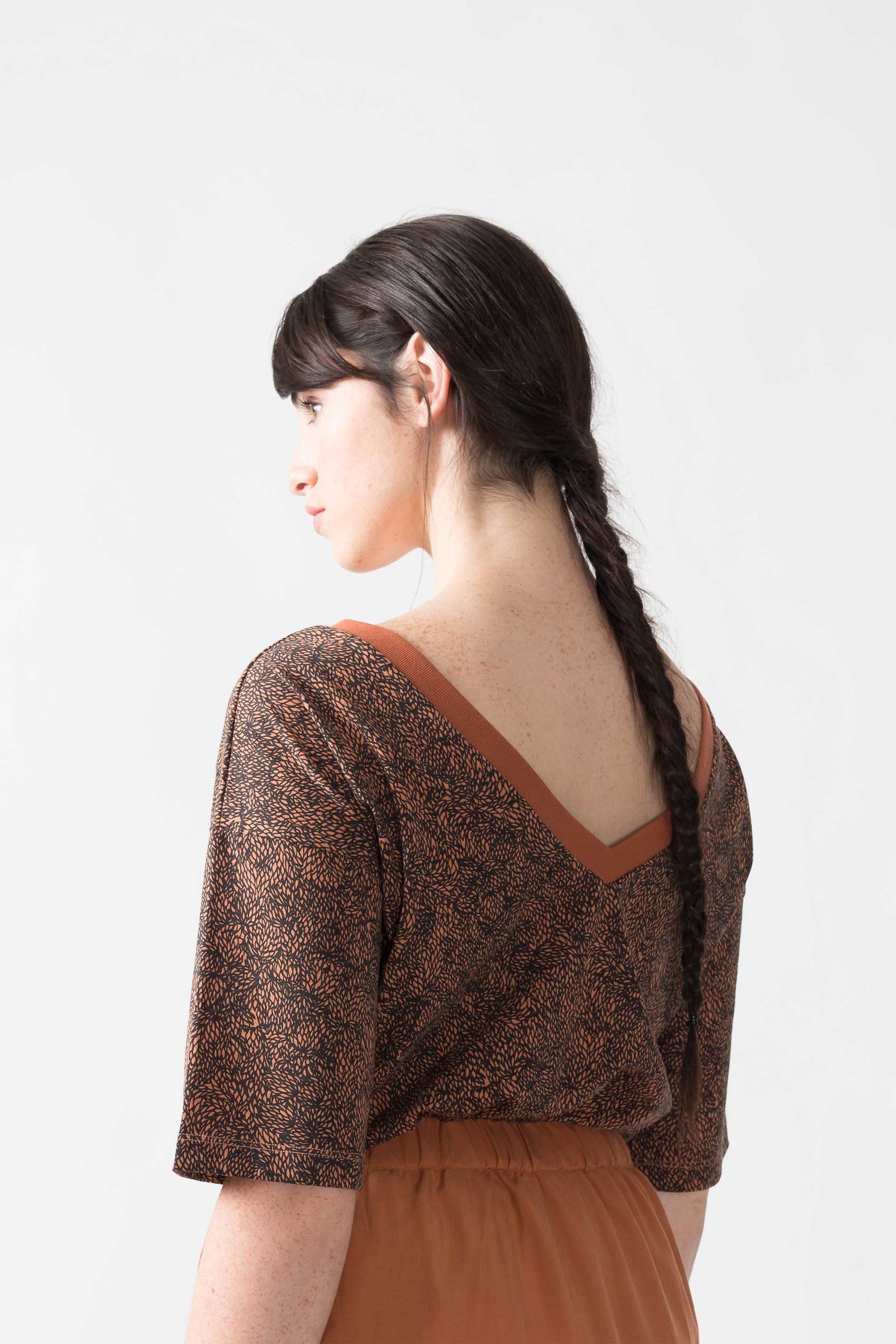 Terracotta Printed Recycled T-Shirt by SKFK