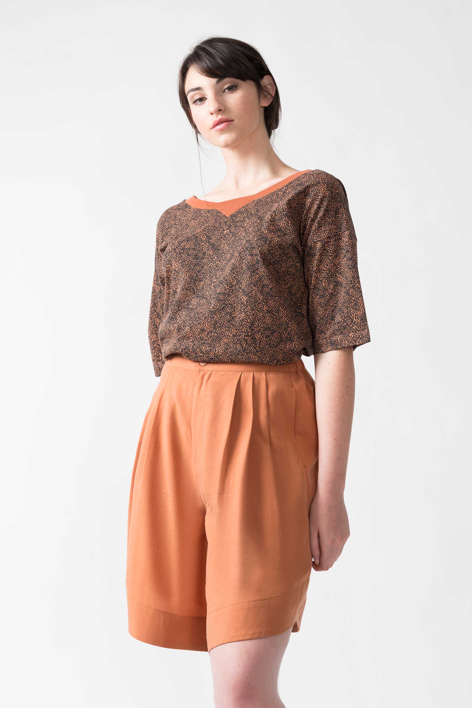 Terracotta Printed Recycled T-Shirt by SKFK